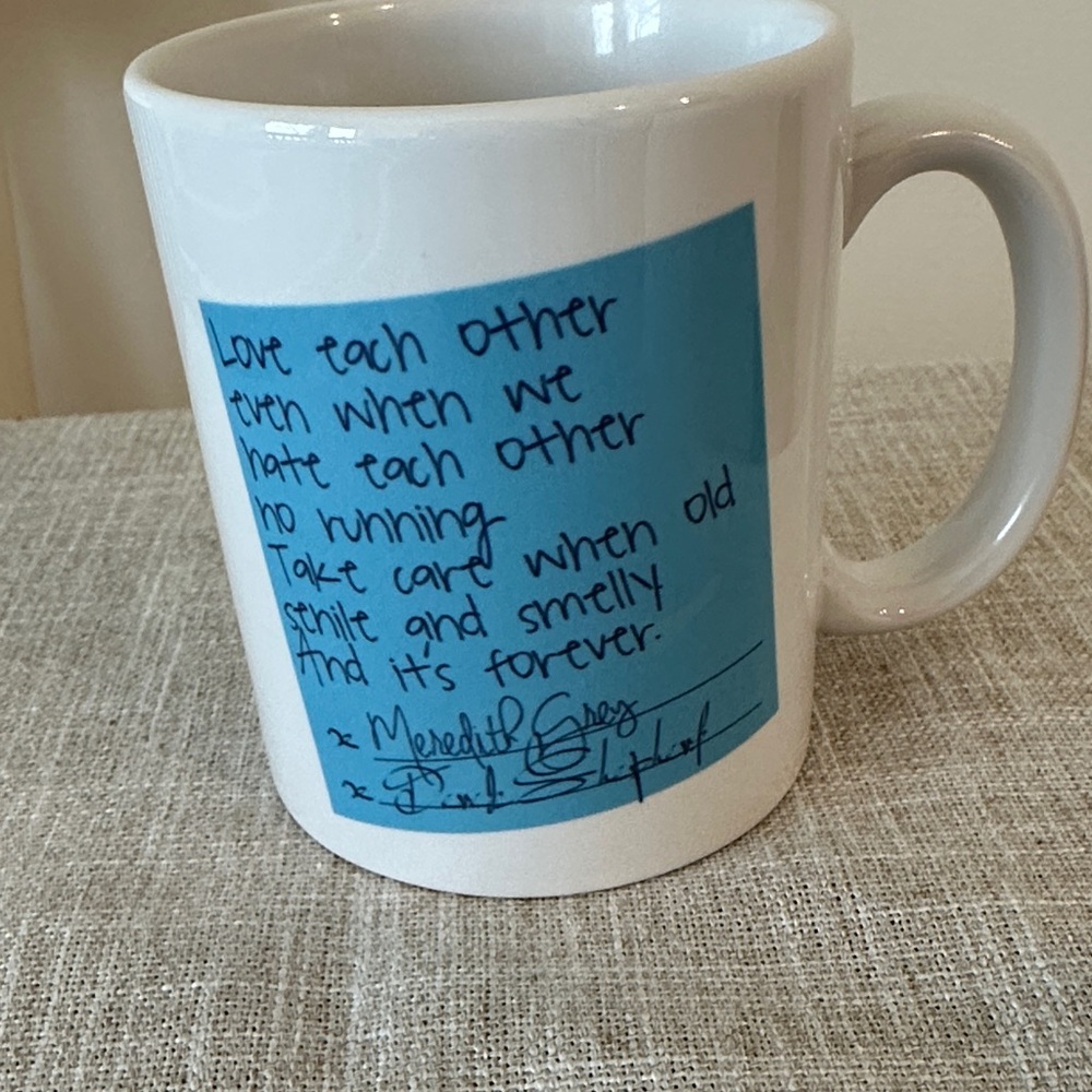 Grey’s Anatomy White and Blue Inspirational Quote Mug